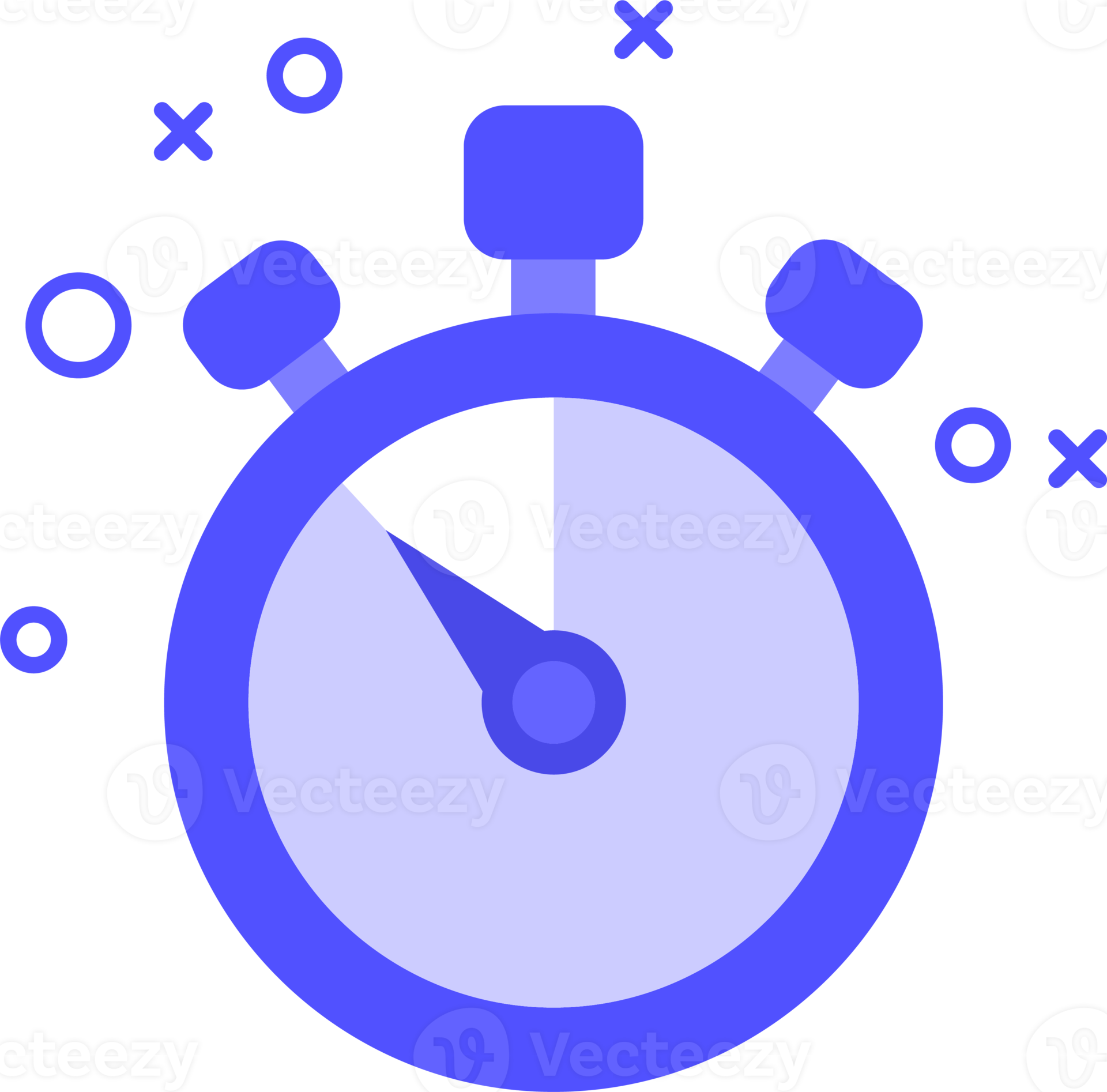 Timers icon in purple colors. Stopwatch signs in flat illustrations