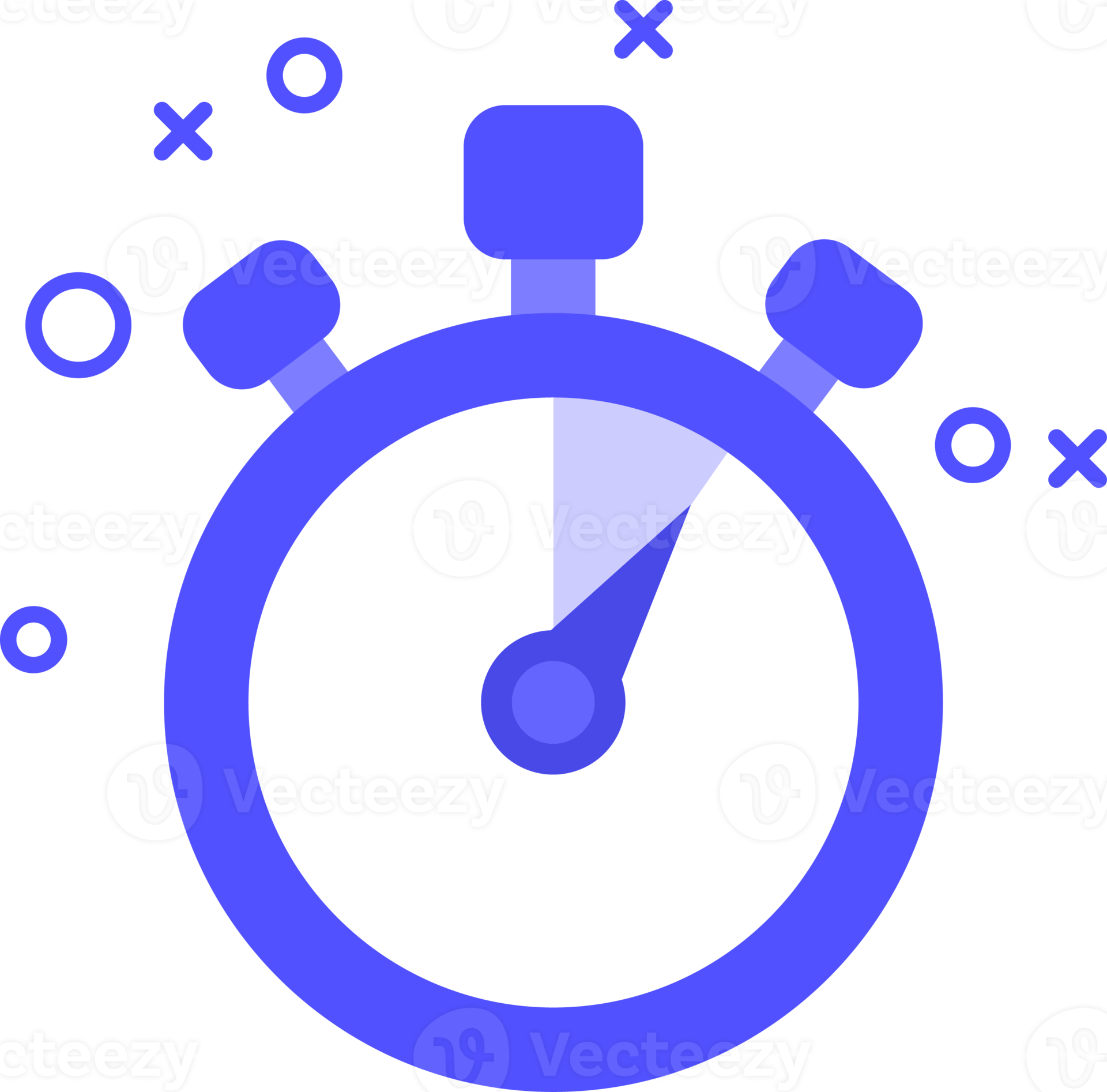 Timers icon in purple colors. Stopwatch signs in flat illustrations