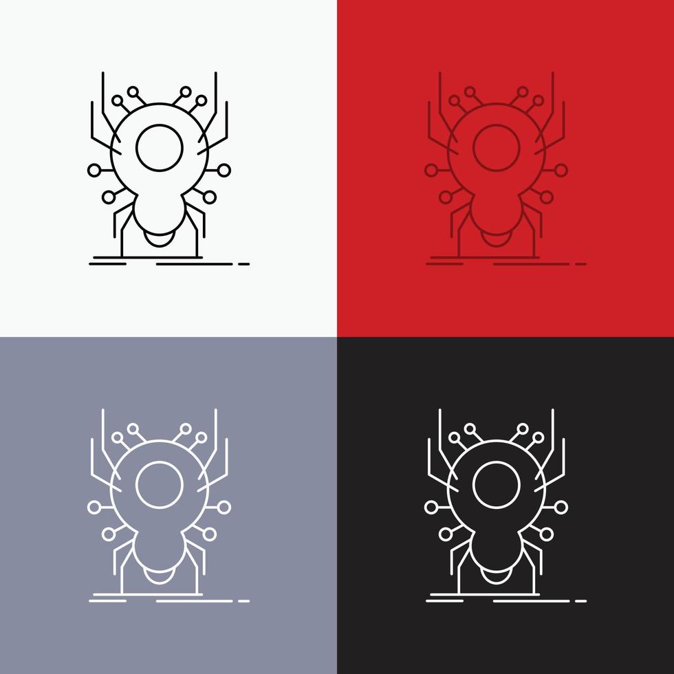 Bug. insect. spider. virus. App Icon Over Various Background. Line style design. designed for web and app. Eps 10 vector illustration