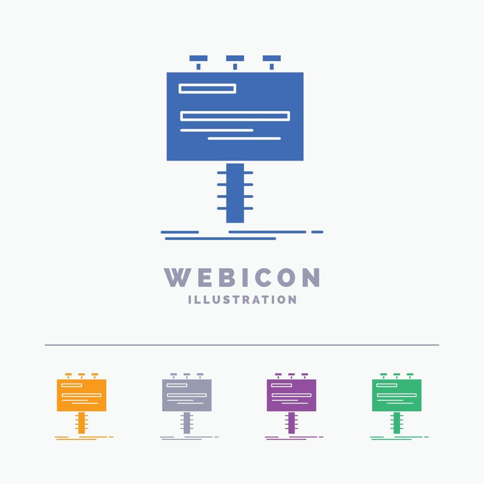 Ad. advertisement. advertising. billboard. promo 5 Color Glyph Web Icon Template isolated on white. Vector illustration
