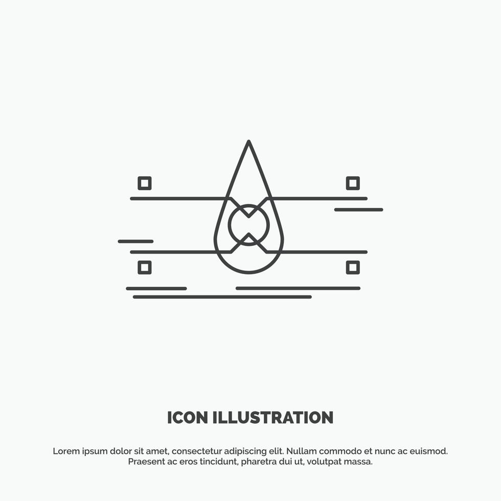 water. Monitoring. Clean. Safety. smart city Icon. Line vector gray symbol for UI and UX. website or mobile application