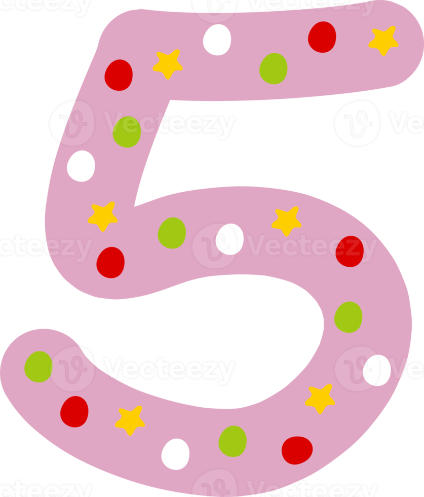 Christmas five number decoration lettering png