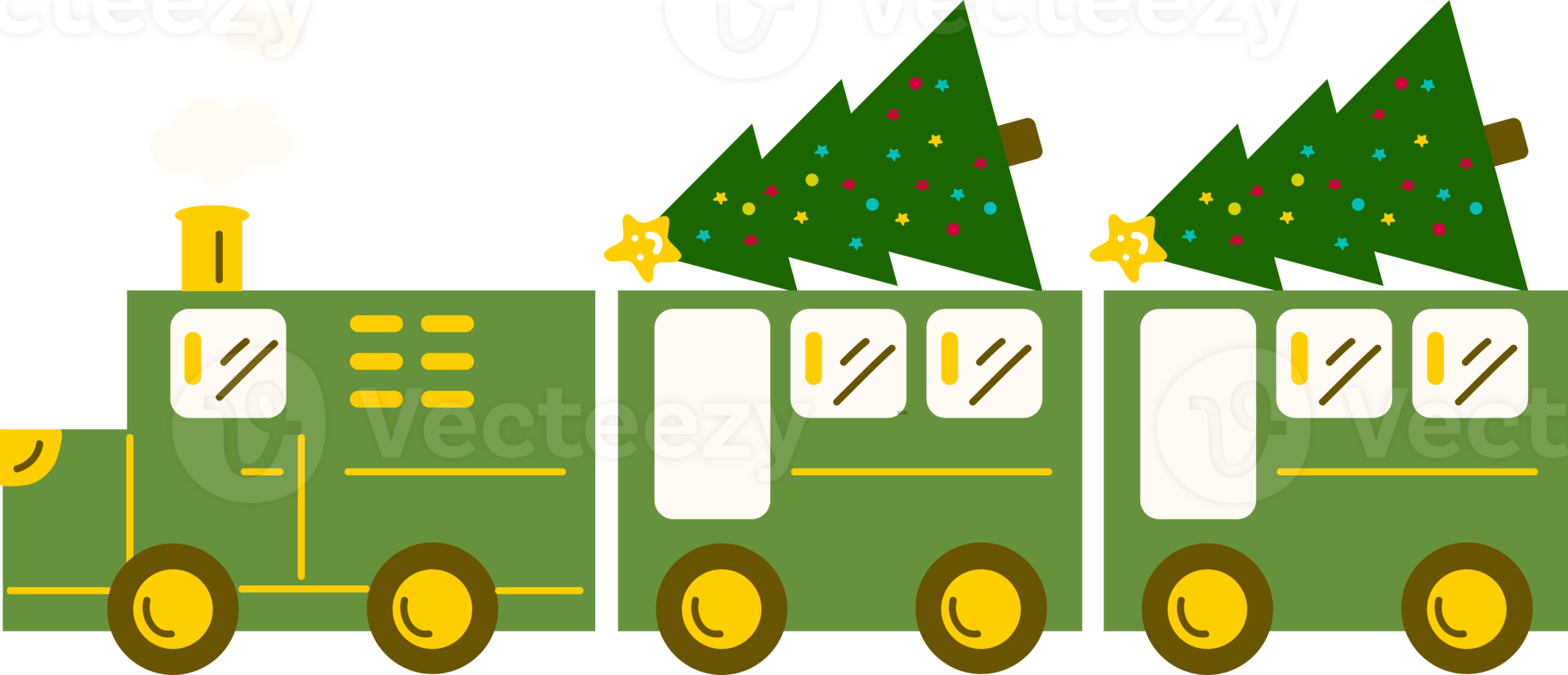 Kerstmis trein. slingers, vlaggen, etiketten, bubbels, linten en stickers. verzameling van vrolijk Kerstmis decoratief pictogrammen png