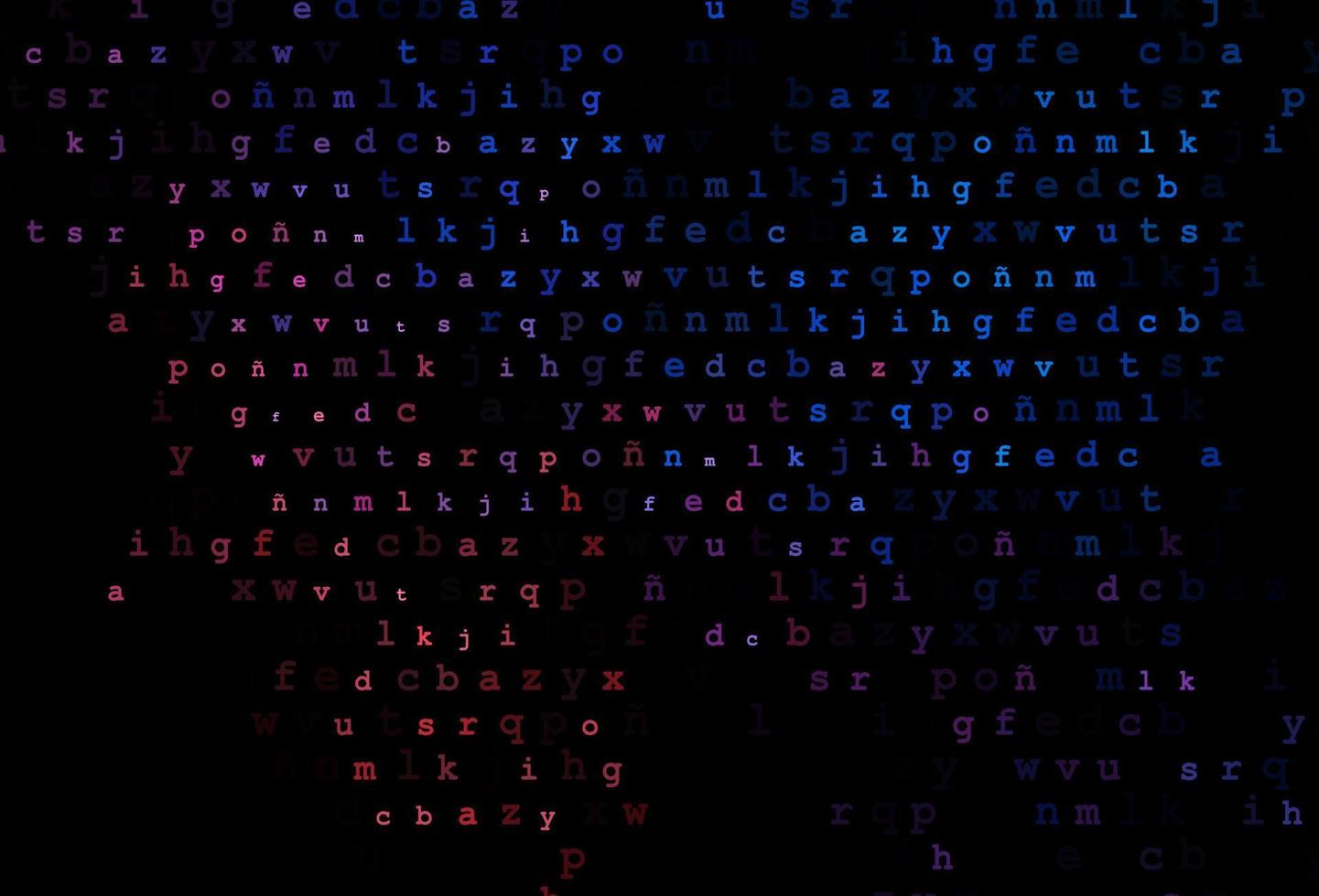 Dark blue, red vector pattern with ABC symbols.