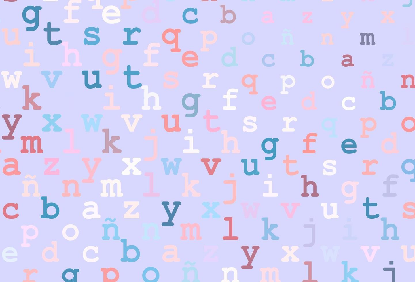 Light blue, red vector layout with latin alphabet.