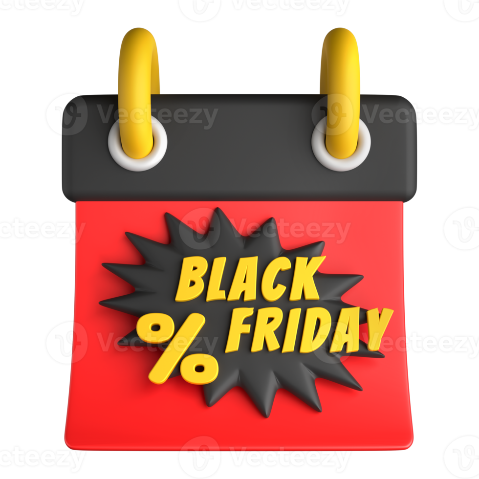 Black Friday Calendar Icon 3D png