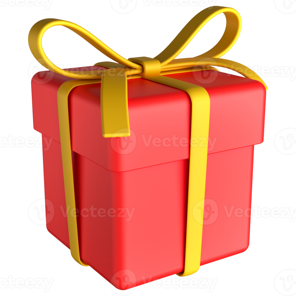 rosso regalo scatola 3d png
