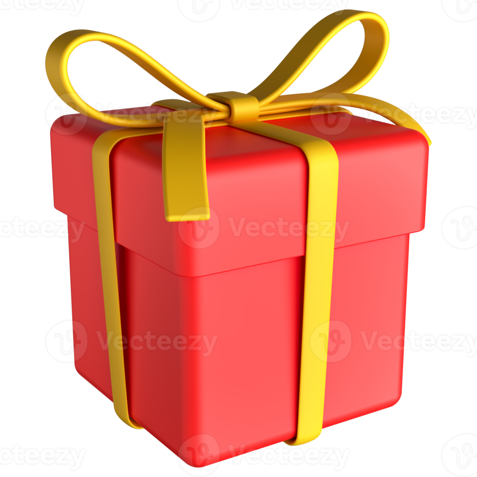 Red Gift Box 3D png