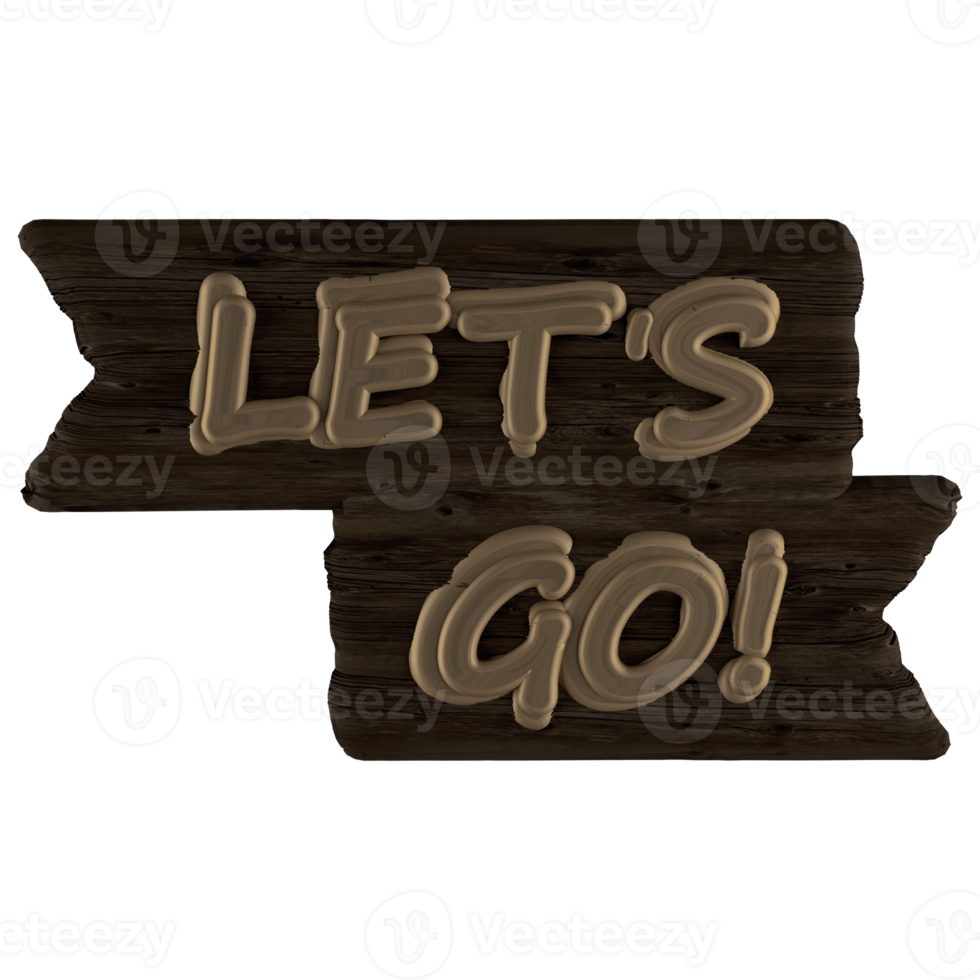 Wooden Board Lets Go 3D png