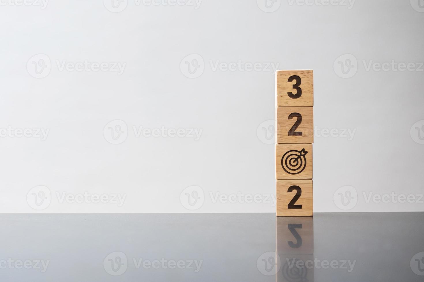 2023 block with dartboard sign. Business Goal, Target, Resolution, strategy, plan, Action motivation, mission, thinking, and New Year start concepts photo