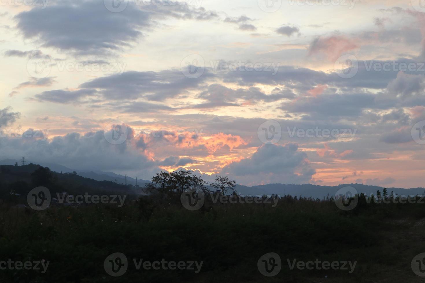 the beauty of the orange sky. Colorful cloudy sky at sunset. Gradient color. Sky texture, abstract nature background photo