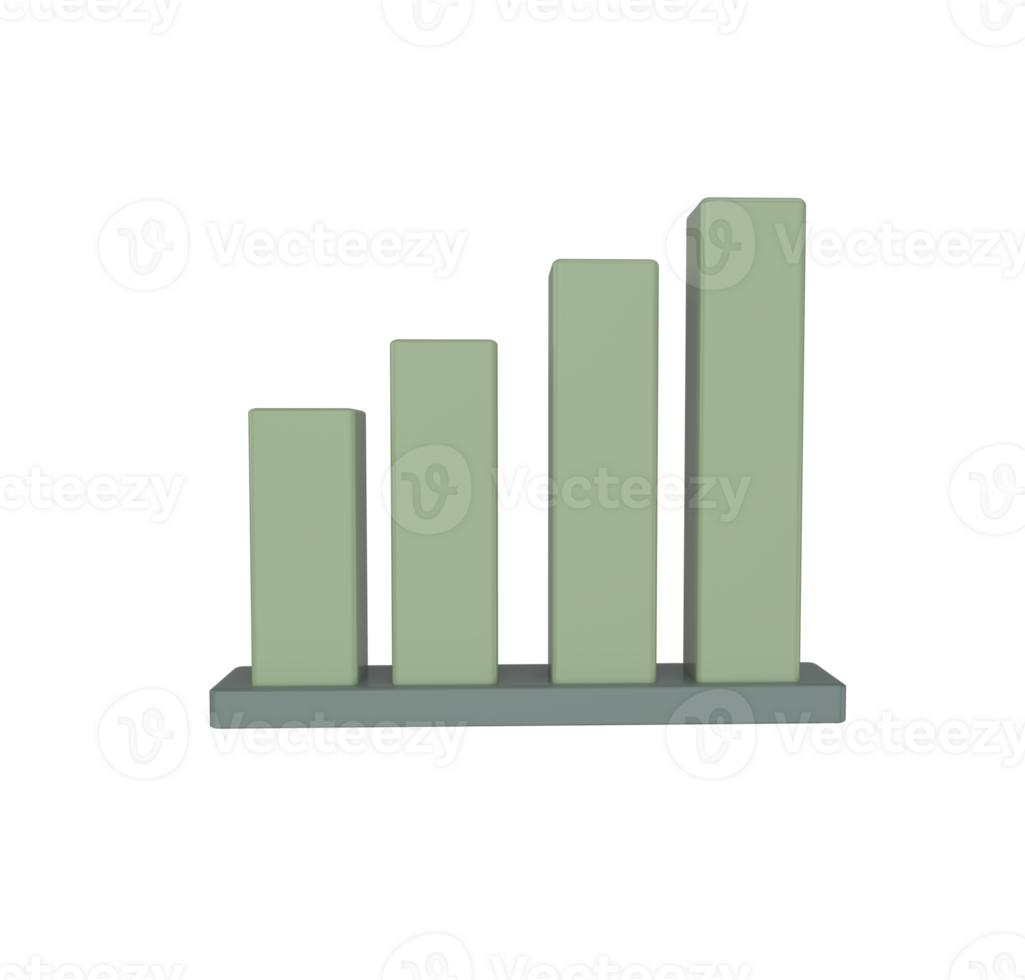 minimo 3d illustrazione grafico bar icona. grafico, crescita concetto 3d rendere. png