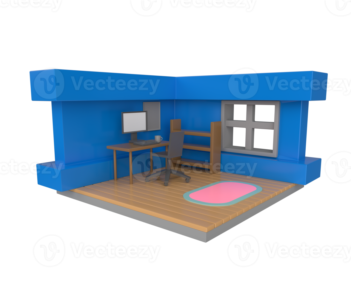 ilustración 3d mínima concepto de diseño interior de la sala de estar 3d render. png