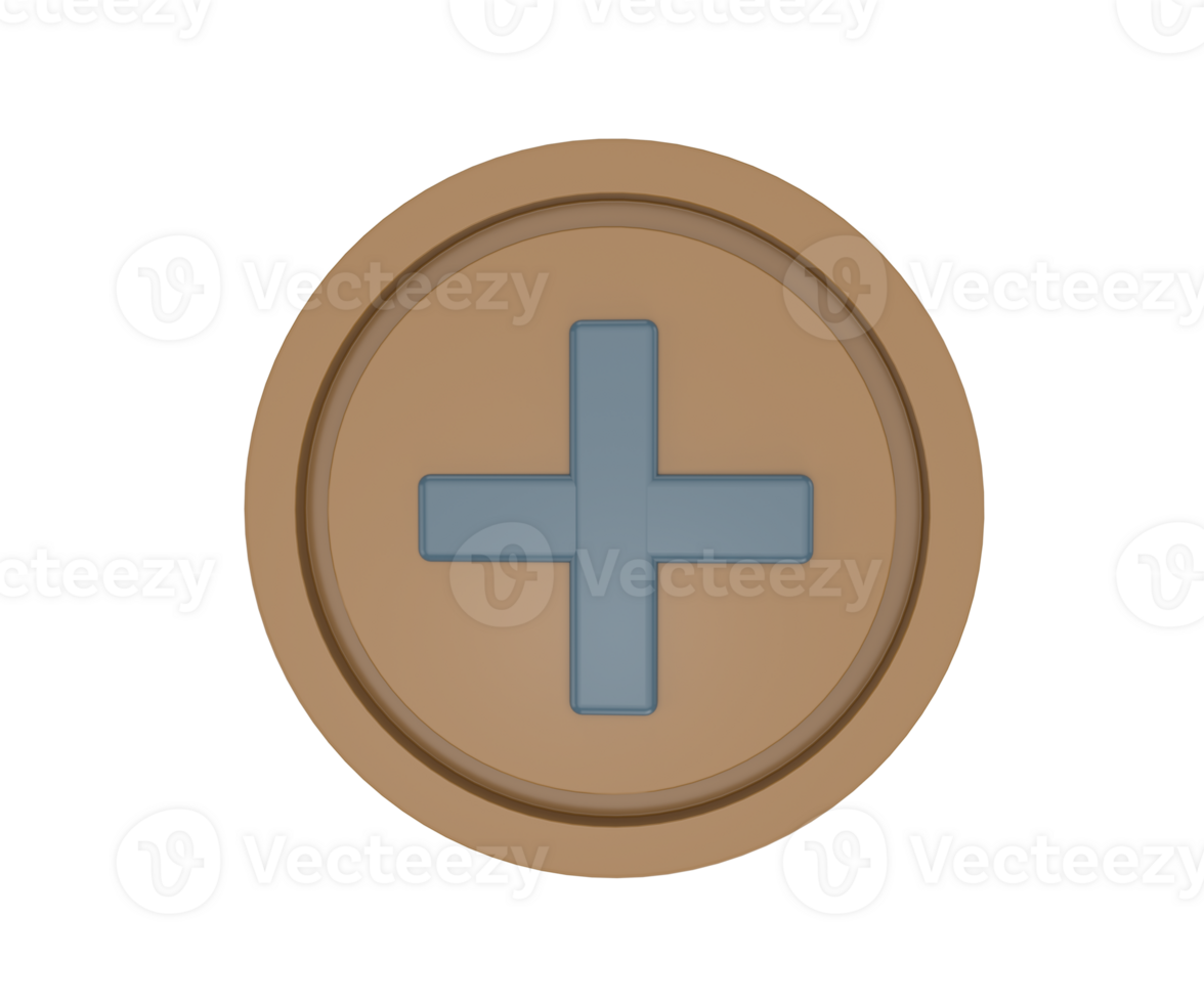 minimal 3d Illustration circle with a plus icon. add button sign 3d render. png