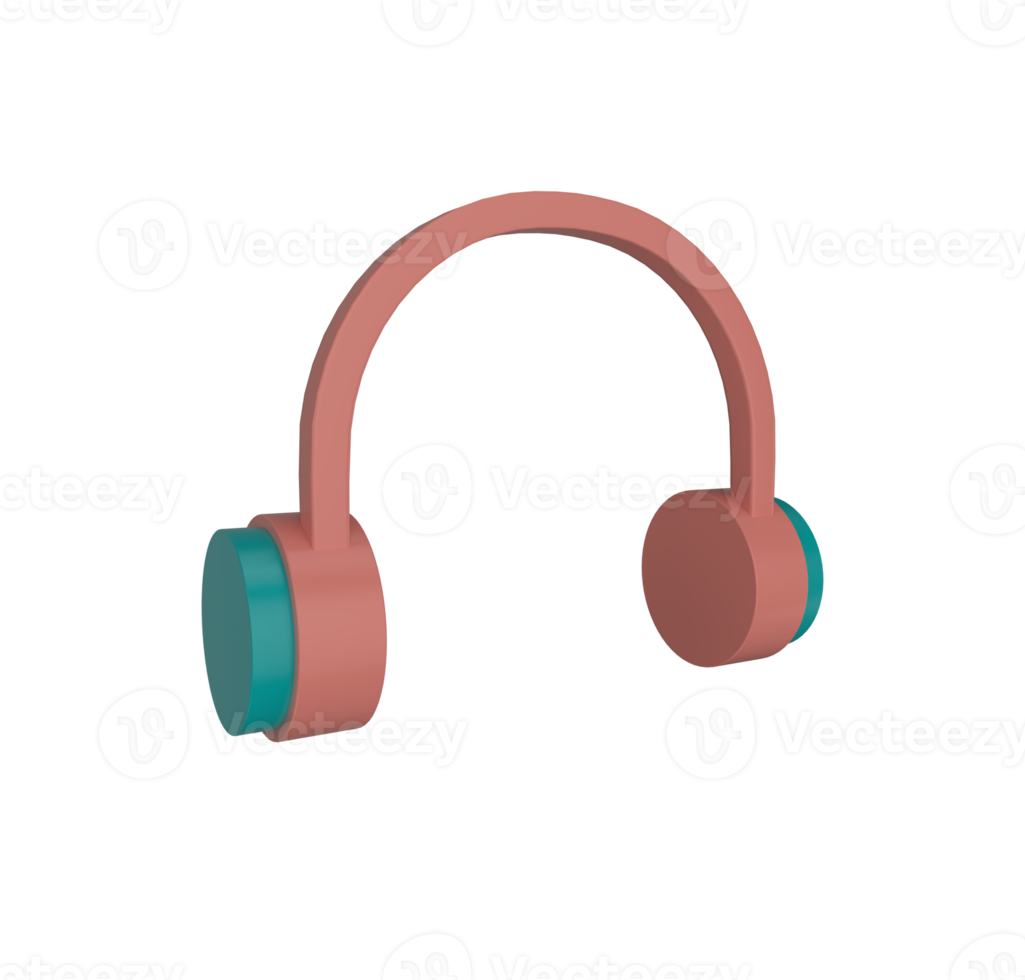 minimal 3d Illustration headphone icon. wireless earphones 3d render. png