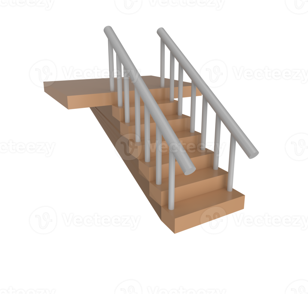 icône d'escalier d'illustration 3d minimale. escalier vers le haut des marches rendu 3d. png