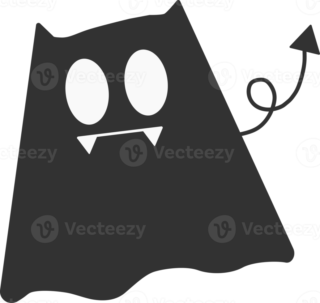 fantasma Halloween nero icona. orrore illustrazione. png