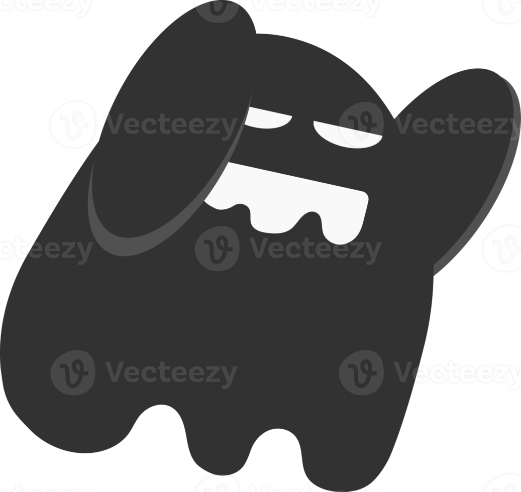 Ghost halloween black icon. Horror illustration. png