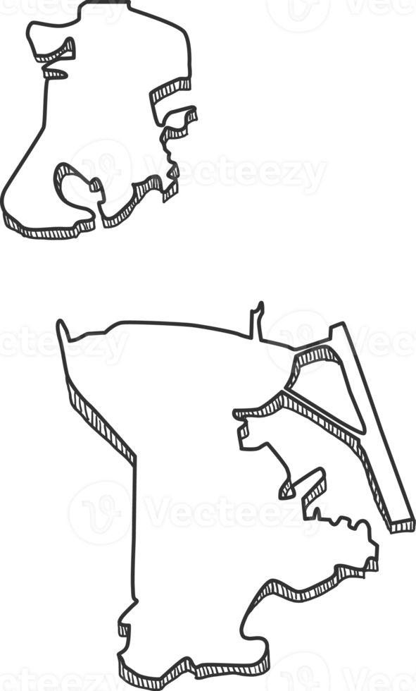 Hand Drawn of Macau 3D Map png