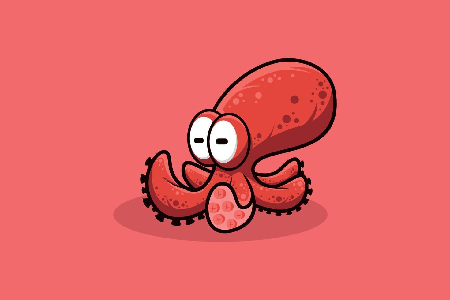 logotipo o icono de pulpo con un aspecto clásico vector