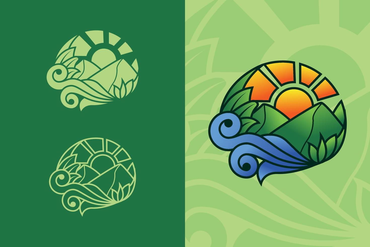 logotipo con tema de la naturaleza para su negocio vector