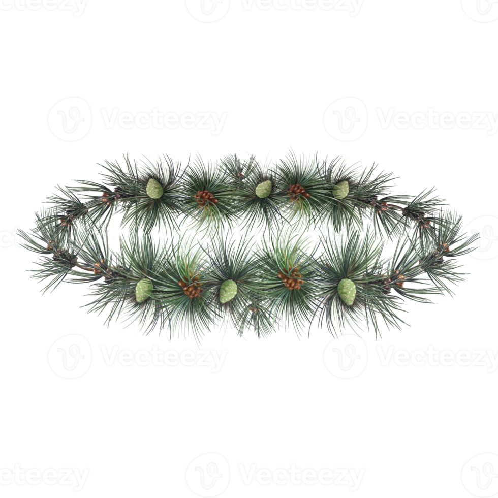 christmas garland decorated with cones illustration png