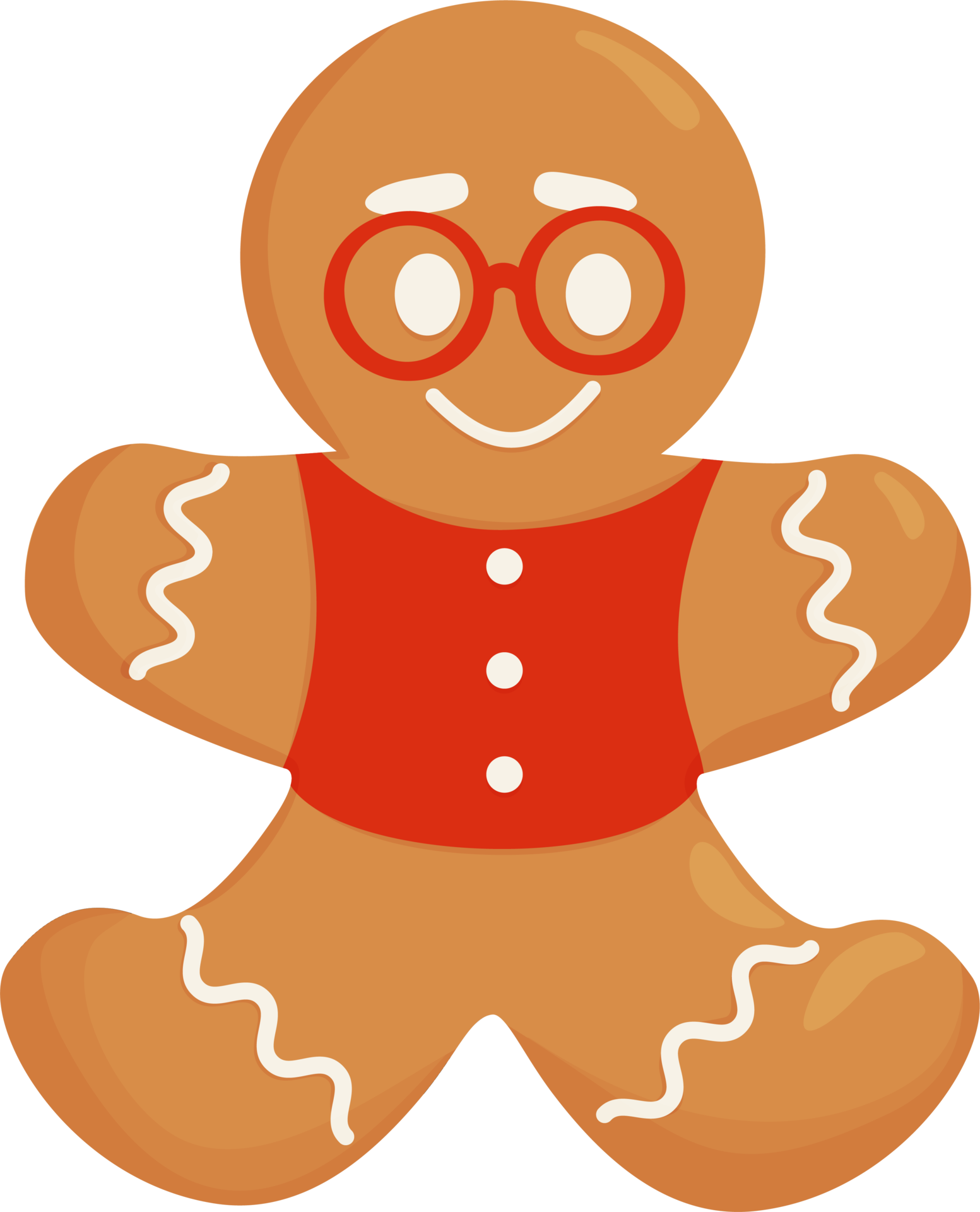 Christmas gingerbread man with glasses 12872912 PNG