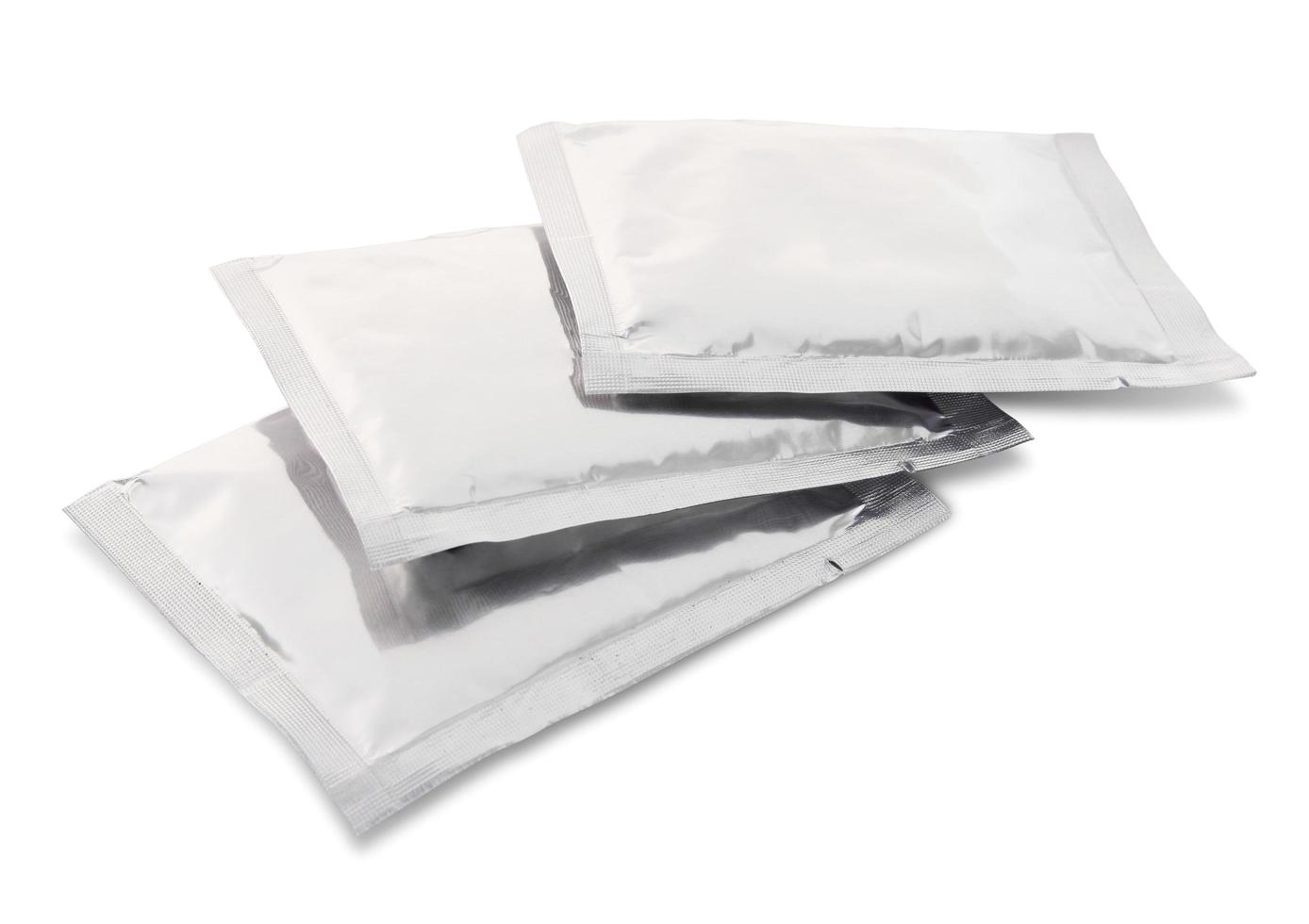 plastic package bag isolated on white with clipping path photo