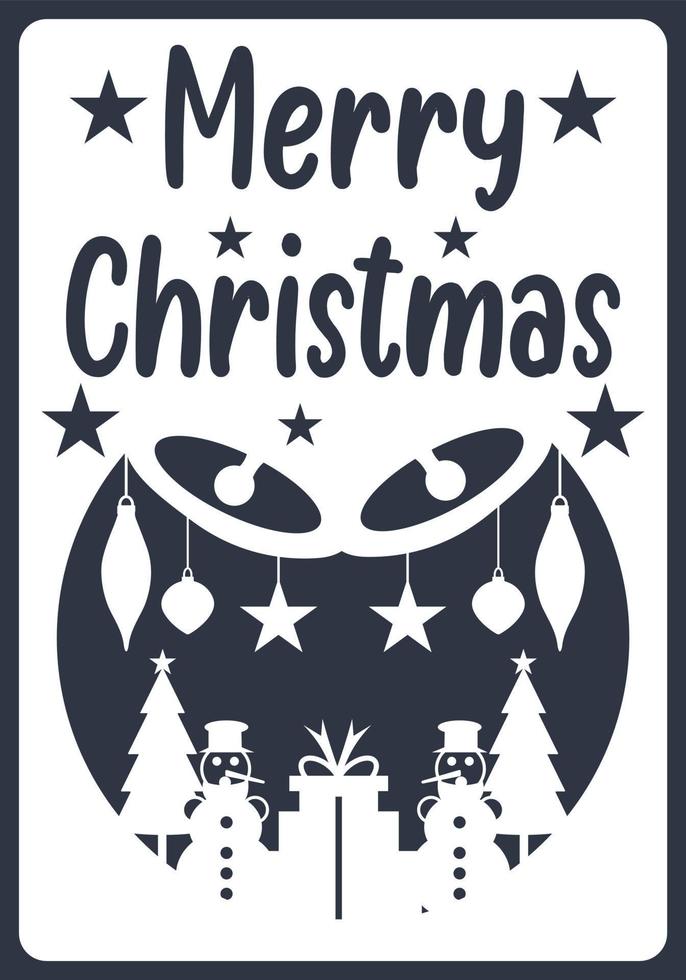 Laser Cut Christmas card design. vector