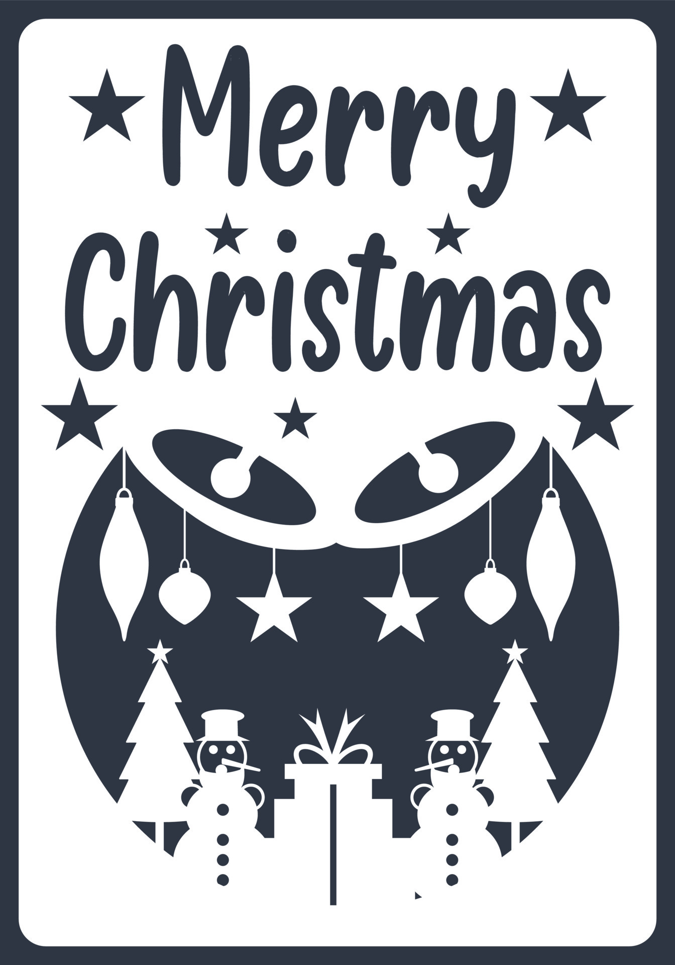 Laser Cut Christmas card design. 12873110 Vector Art at Vecteezy
