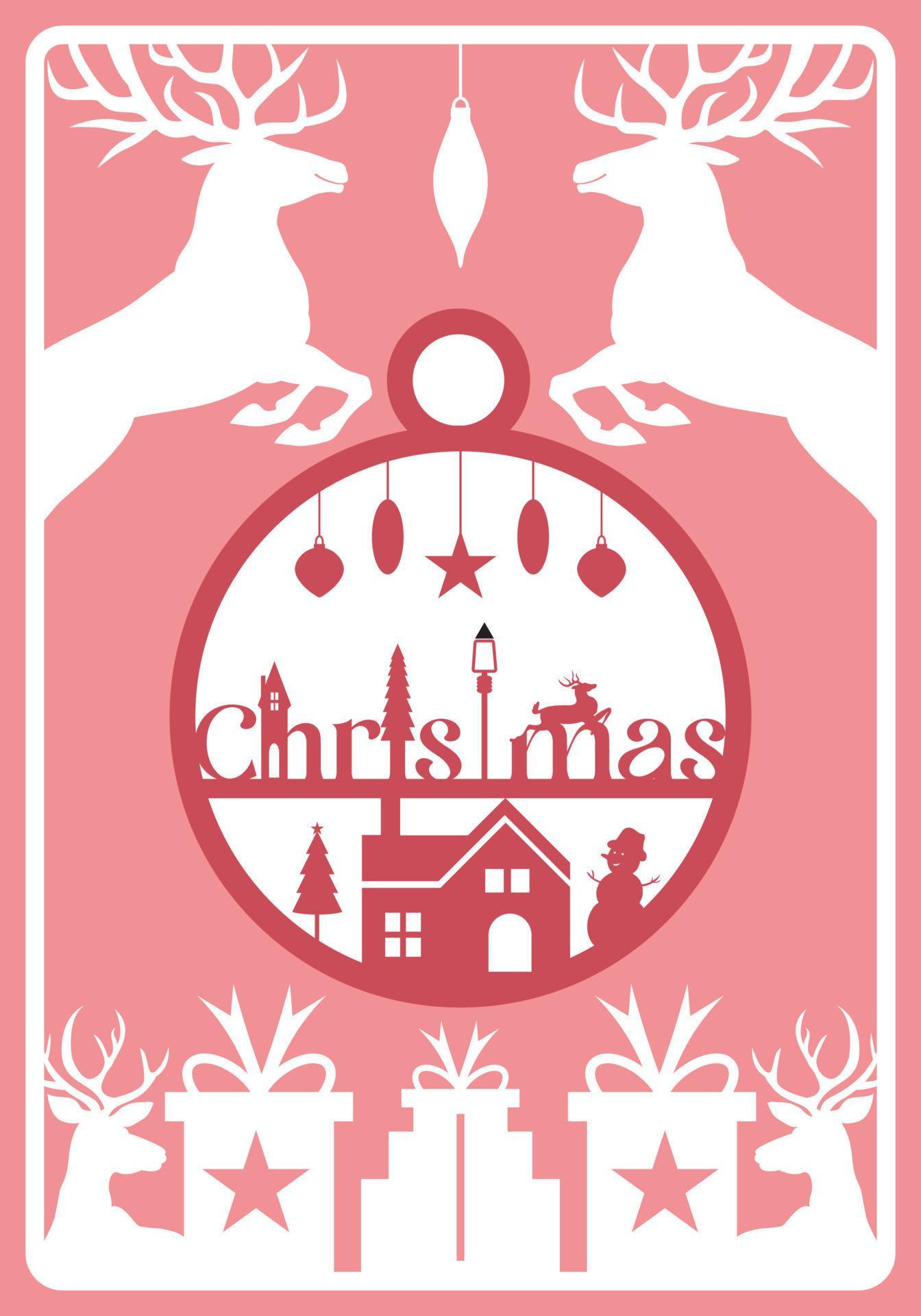 Laser Cut Christmas card design. 12873112 Vector Art at Vecteezy