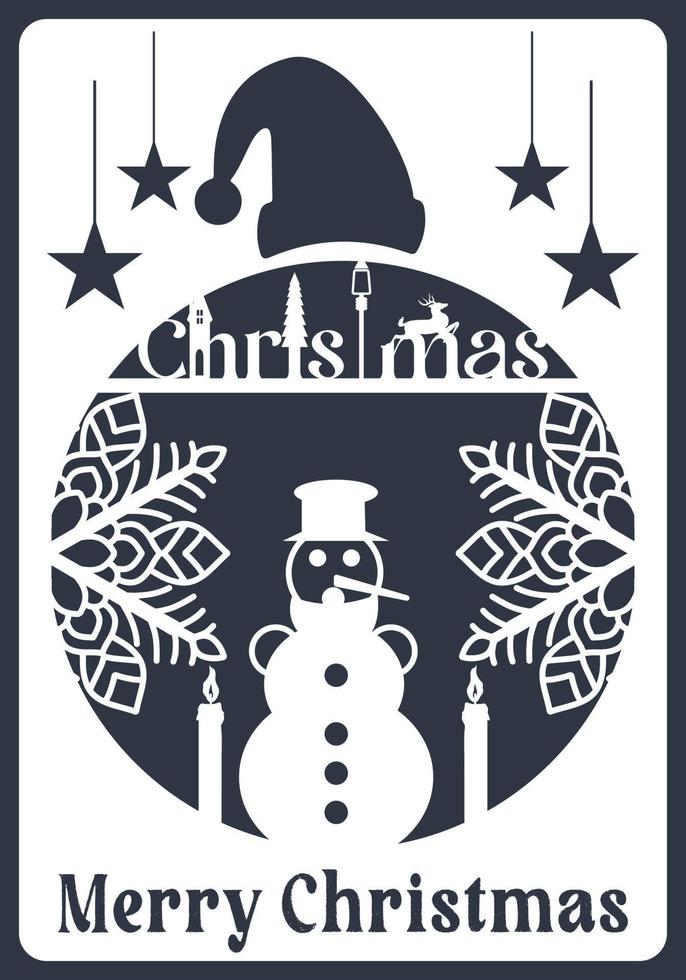 Laser Cut Christmas card design. vector