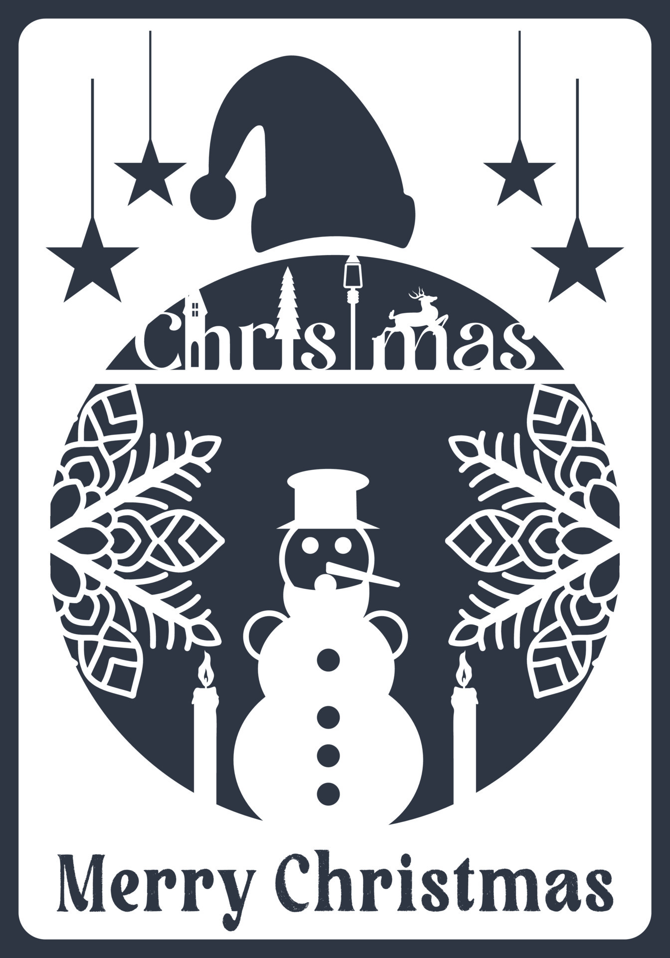 Laser Cut Christmas card design. 12873113 Vector Art at Vecteezy