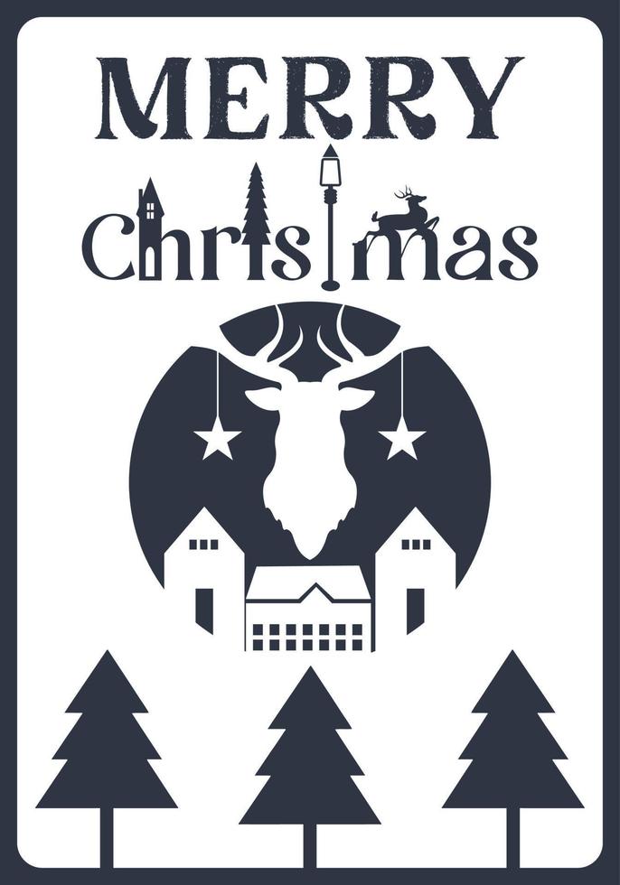 Laser Cut Christmas card design. vector