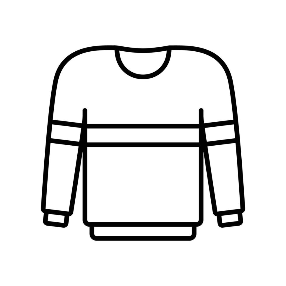 Sweater icon for winter clothes in black outline style vector