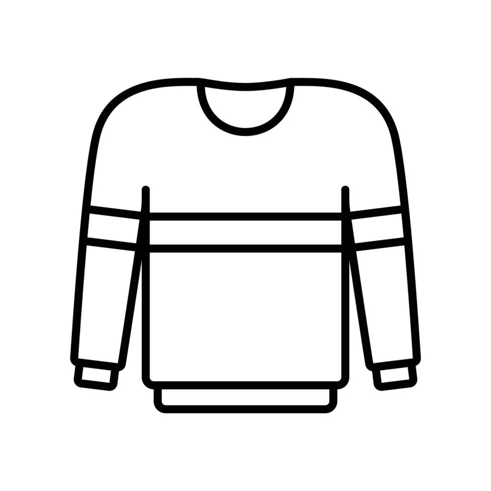 Sweater icon for winter clothes in black outline style vector