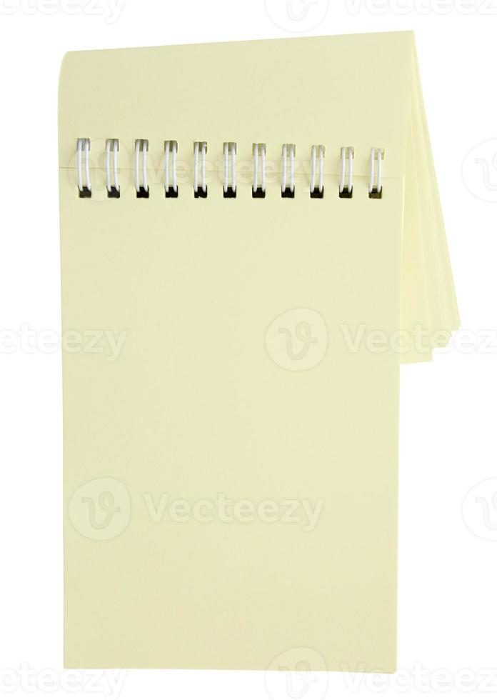 blank notepad isolated on white background photo