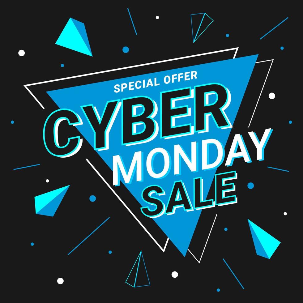 Cyber Monday sale poster template. Banner layout design for special offers and shopping promotions. Brochures, flyers, cyber monday advertisements. Vector illustration
