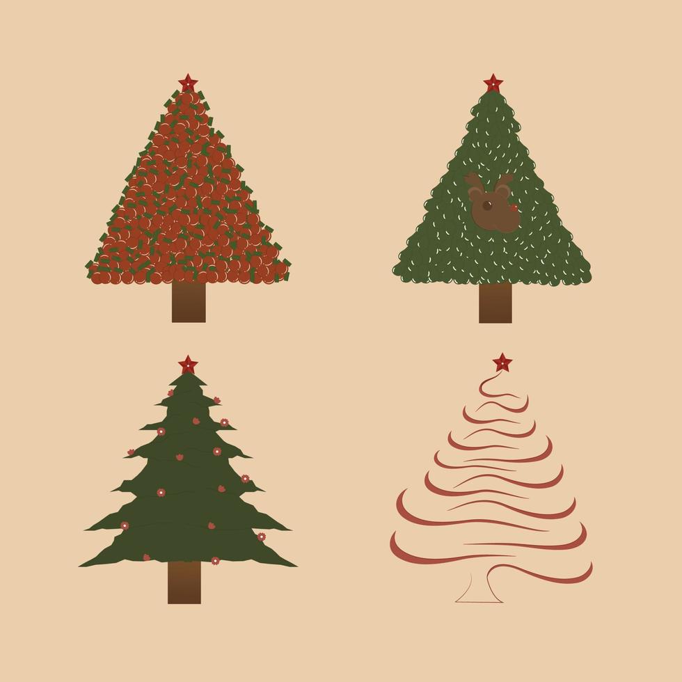 christmas tree decorations vector