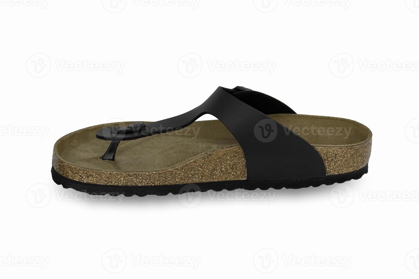 side view of man sandal flip-flop footwear, isolated on white background photo
