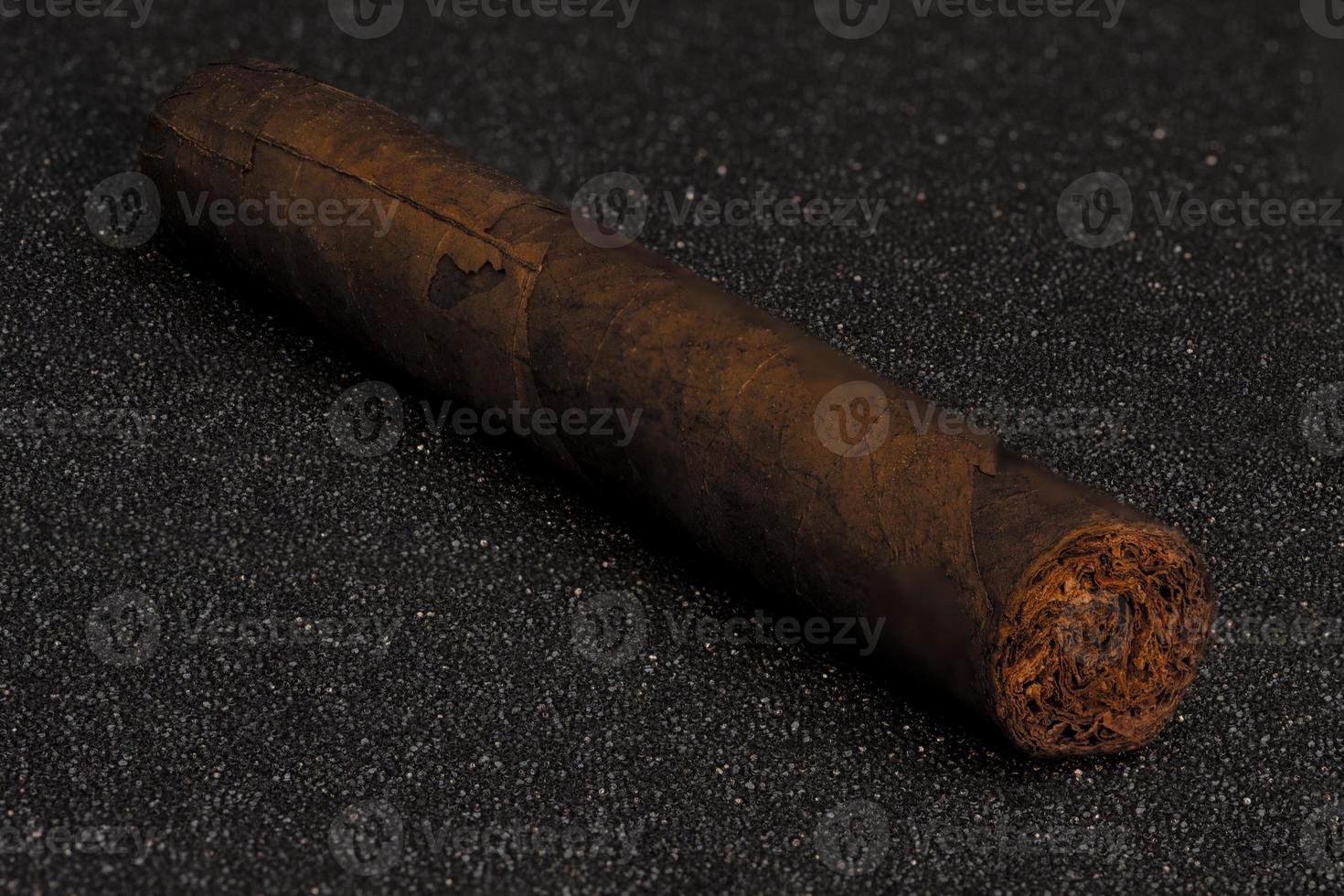 traditional brown cuban cigar stock photo