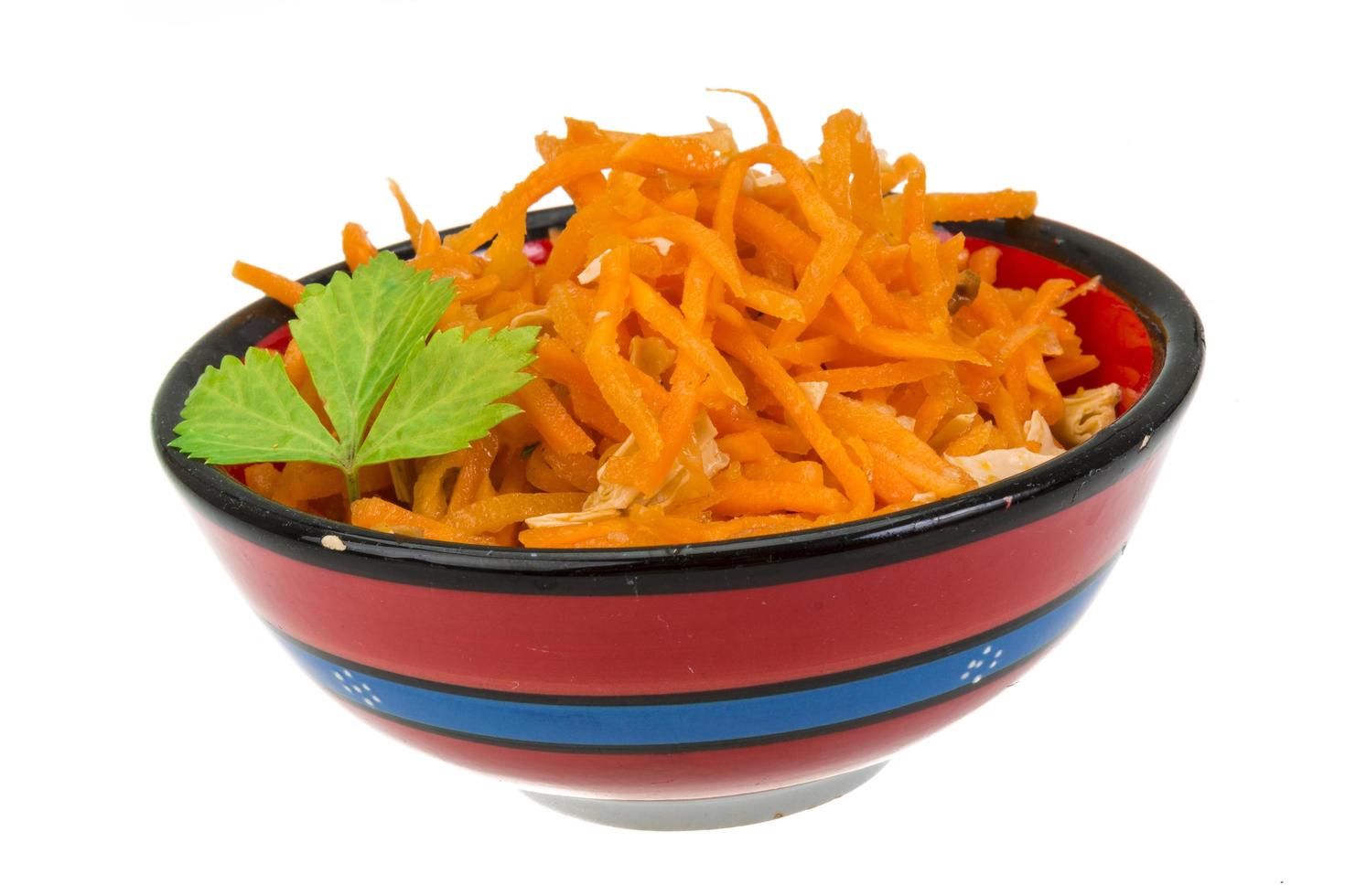 Korean carrot in a bowl on white background photo