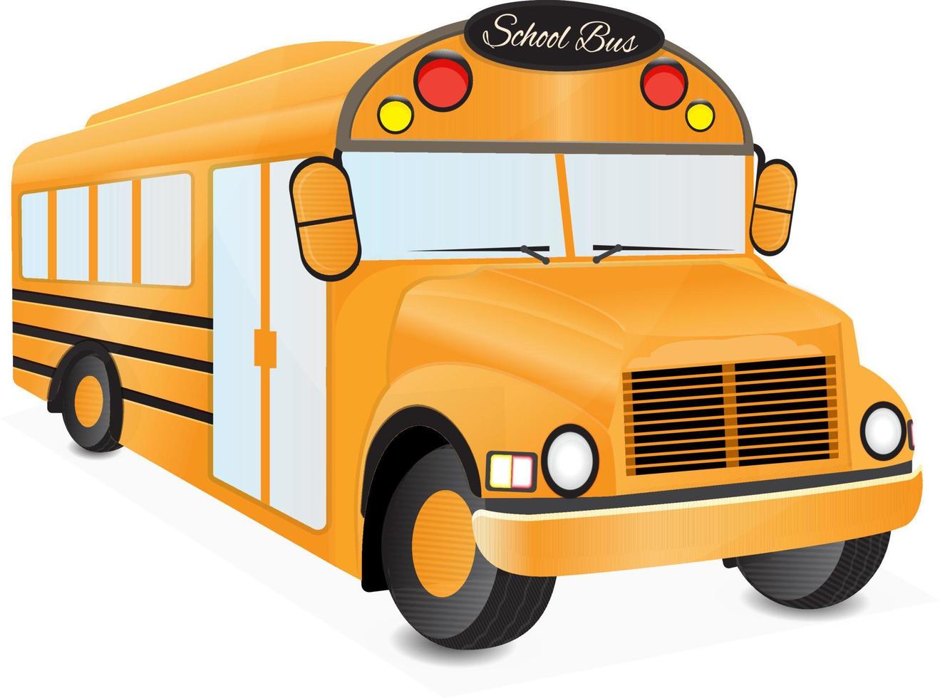 yellow school bus front view islated vector