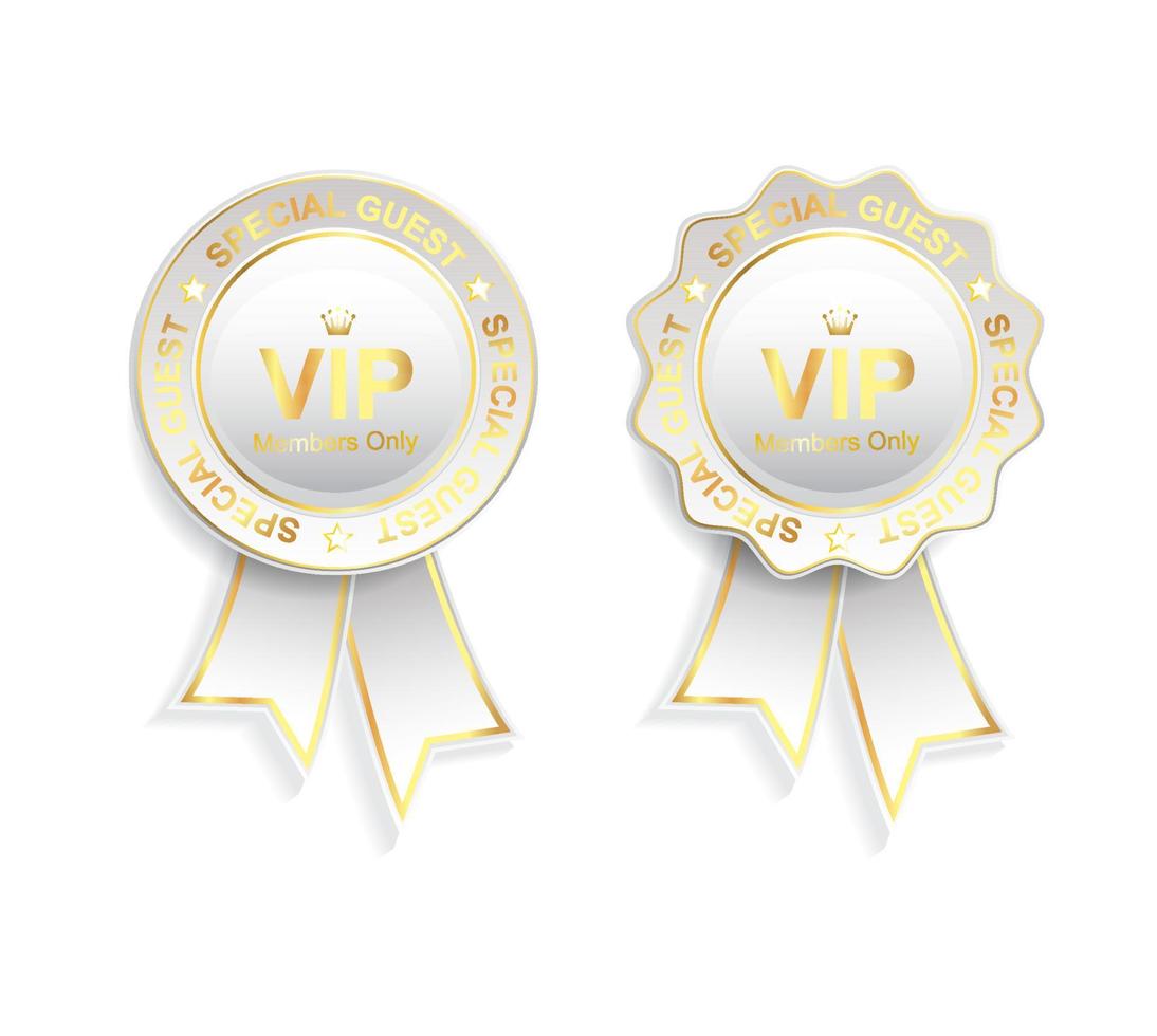 vip sign in white and gold color vector