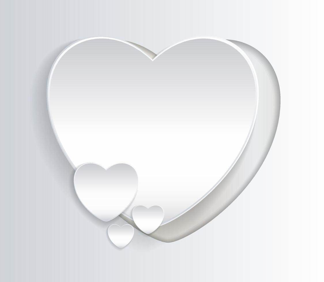 signo de amor en modo papel color blanco vector