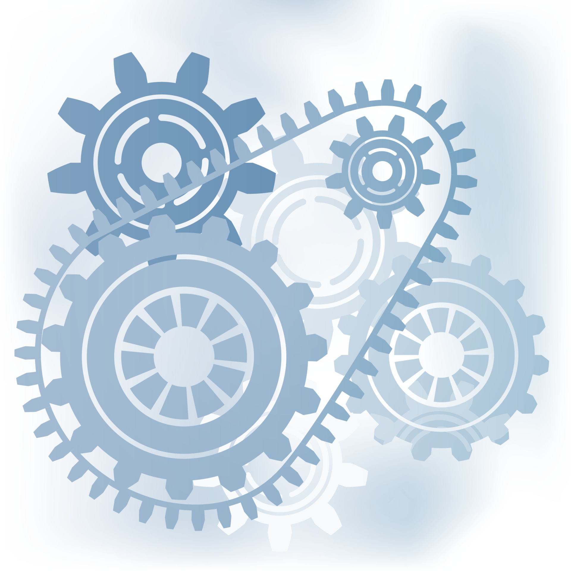 Machinery gear wheels. Hi-tech digital technology background