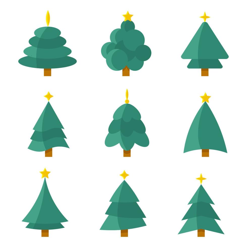 vector set of christmas trees 12874044 Vector Art at Vecteezy