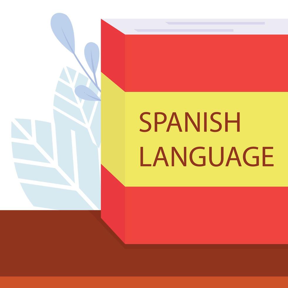 illustration vector graphic of Spanish translation book on the table, perfect for international day, world spanish language, celebrate, greeting card, etc.