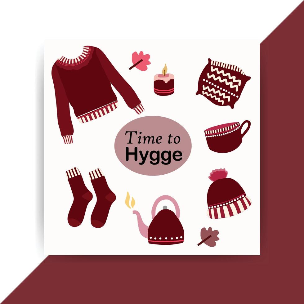 tiempo para hygge elementos vectoriales gratis vector