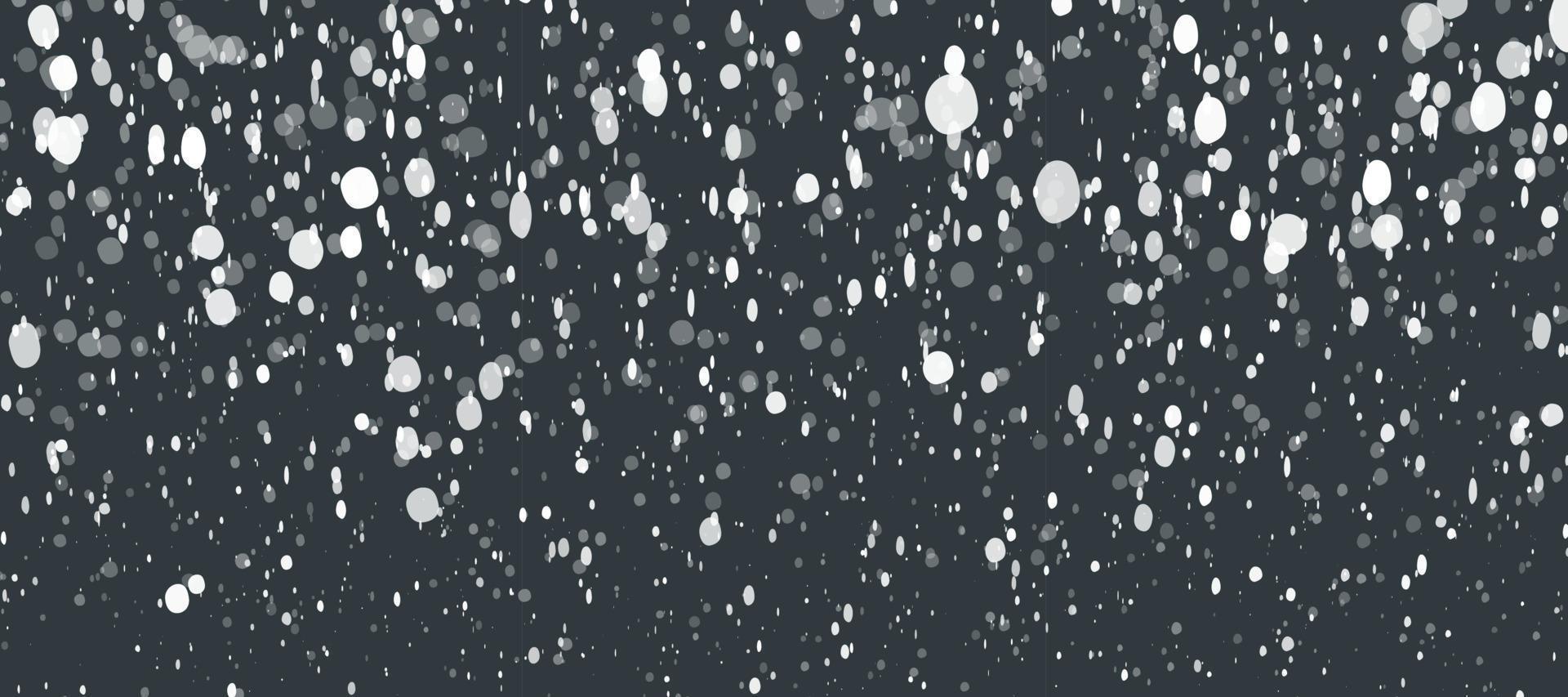 fondo de invierno de puntos de nevadas aleatorias. superposición de fotos navideñas con efecto bokeh. ventisca de nieve cayendo vector